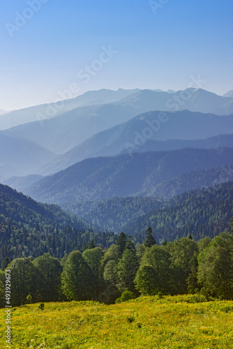 Mountains and forests near the Lago Naki plateau