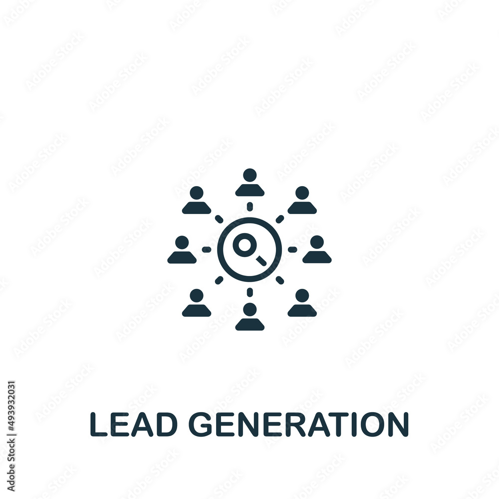 Lead Generation icon. Monochrome simple icon for templates, web design and infographics Lead Generation icon. Monochrome simple icon for templates, web design and infographics