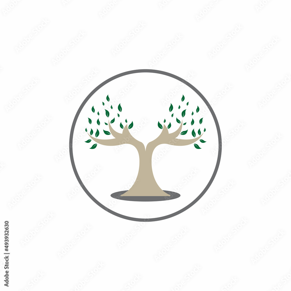 nature tree and antler logo concept design template nature tree and antler logo concept design template