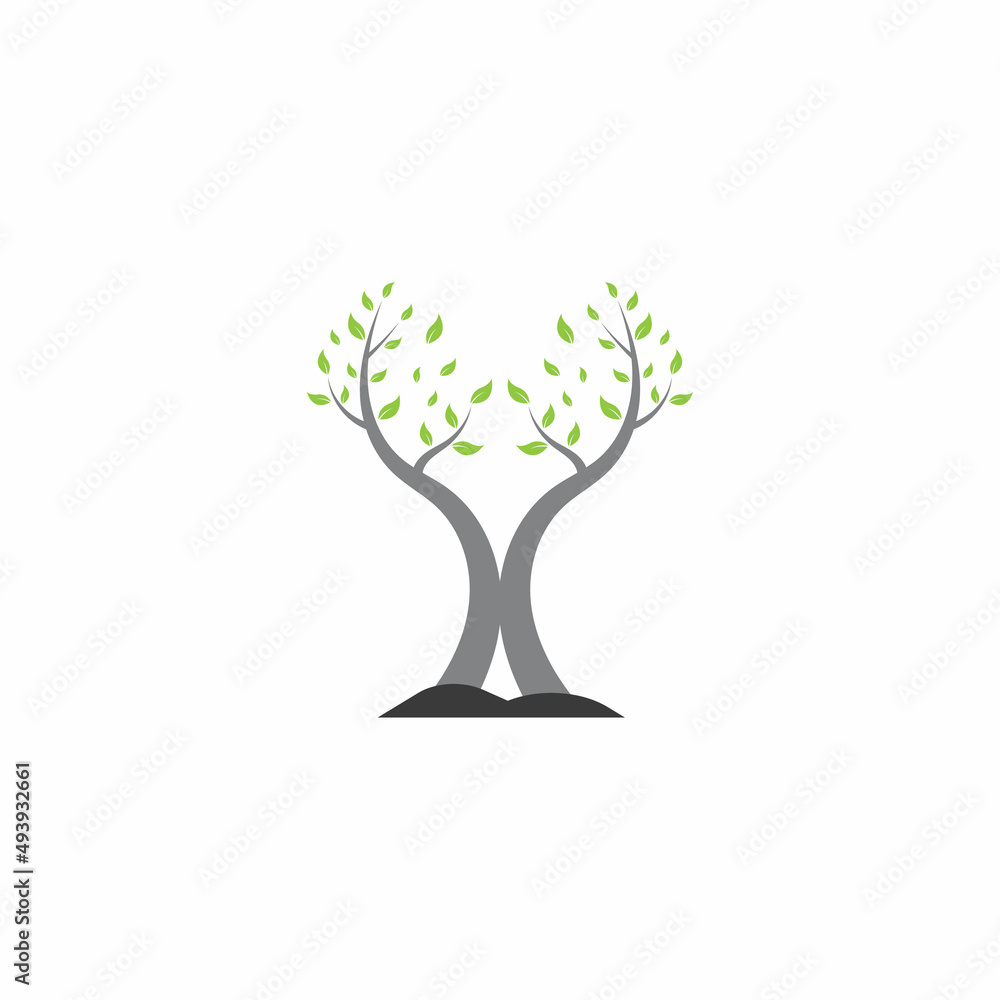 nature tree and antler logo concept design template nature tree and antler logo concept design template