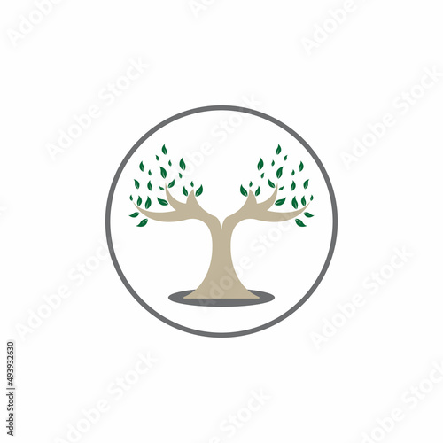 nature tree and antler logo concept design template