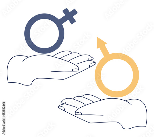 Gender inequality concept. Bias and sexism in workplace or social