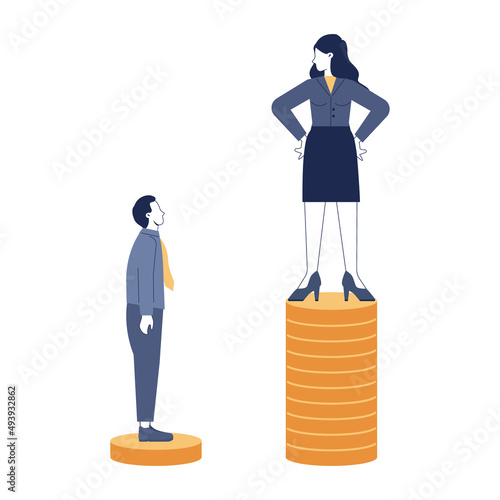 Gender inequality concept. Bias and sexism in workplace or social