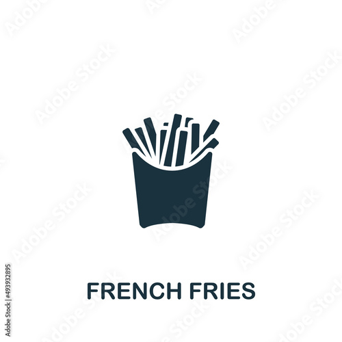 French Fries icon. Monochrome simple icon for templates, web design and infographics