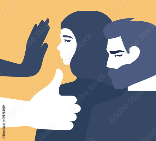 Gender inequality concept. Bias and sexism in workplace or social