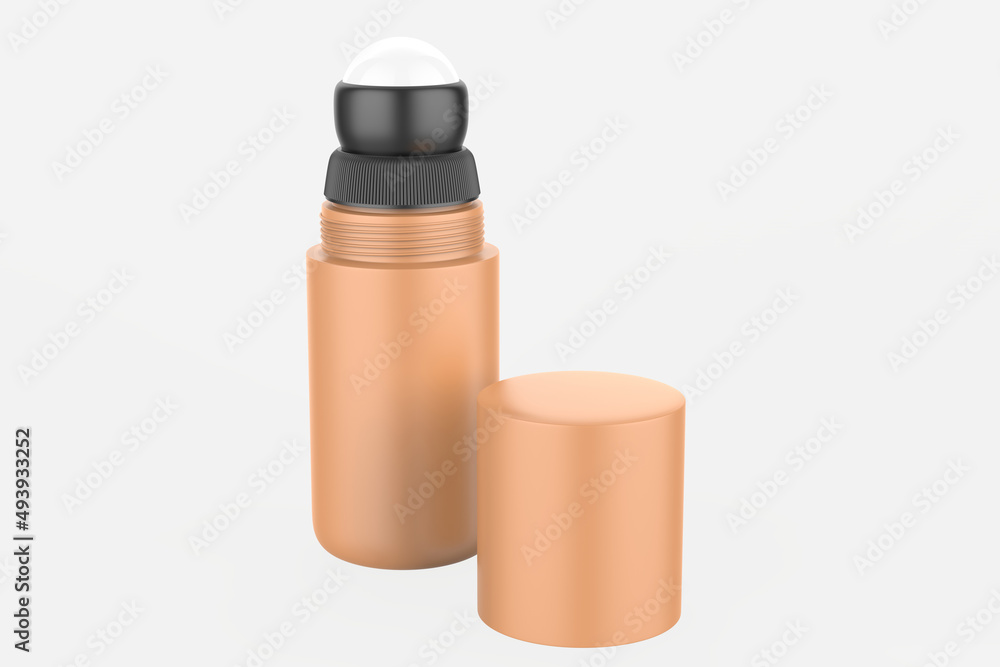Opened Roll-on Deodorant Mockup. Realistic Anti-Perspirant Roll On Mock Up. Isolated on White. 3D Illustration. Opened Roll-on Deodorant Mockup. Realistic Anti-Perspirant Roll On Mock Up. Isolated on White. 3D Illustration.
