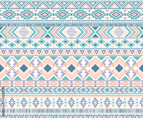 Tribal ethnic motifs geometric vector seamless background.