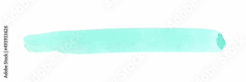 Mint watercolor brush stroke. Paint spot on a white background. Vector graphics
