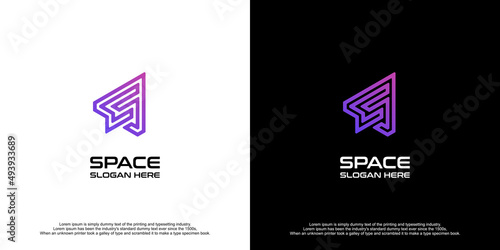 Modern Space Rocket Logo Design