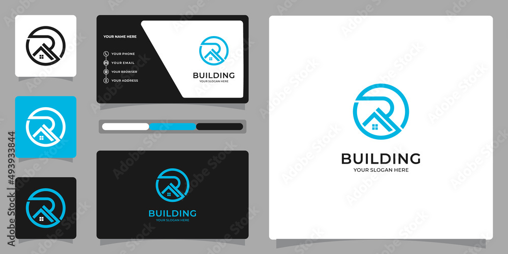 Premium Business Card Building Logo Design. Premium Business Card Building Logo Design.