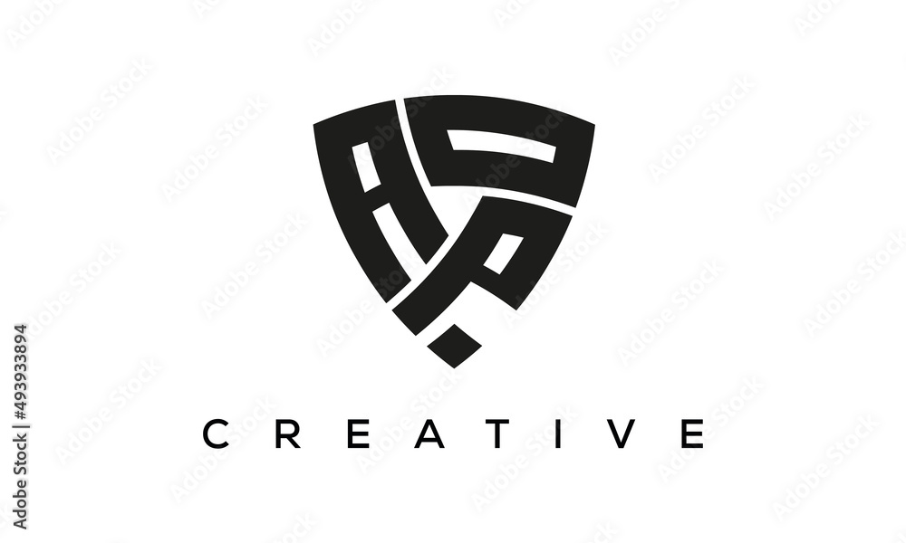 APO letters logo, security Shield logo vector APO letters logo, security Shield logo vector