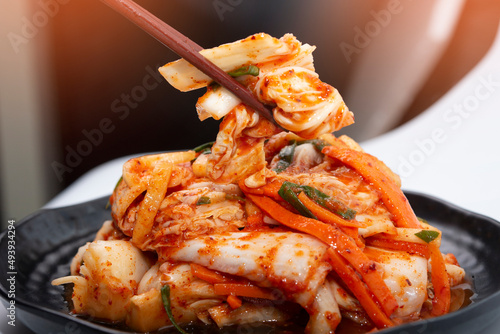 kimchi with Chopsticks, korean food