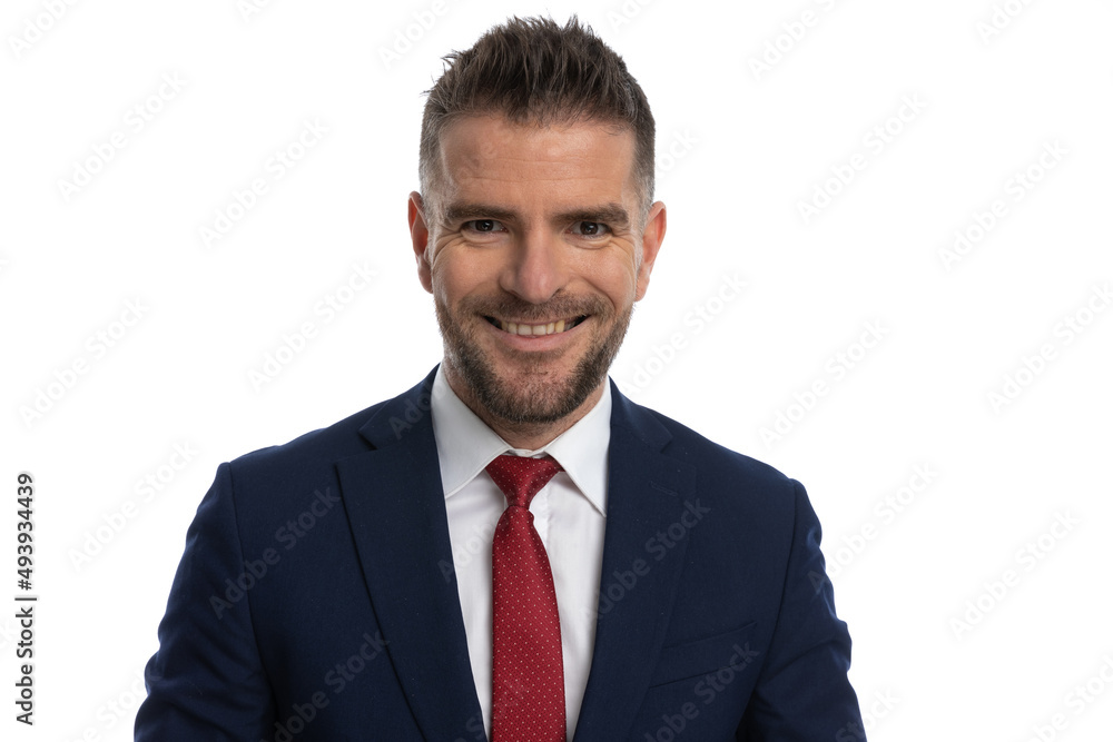 portrait of bearded businessman in elegant suit smiling portrait of bearded businessman in elegant suit smiling