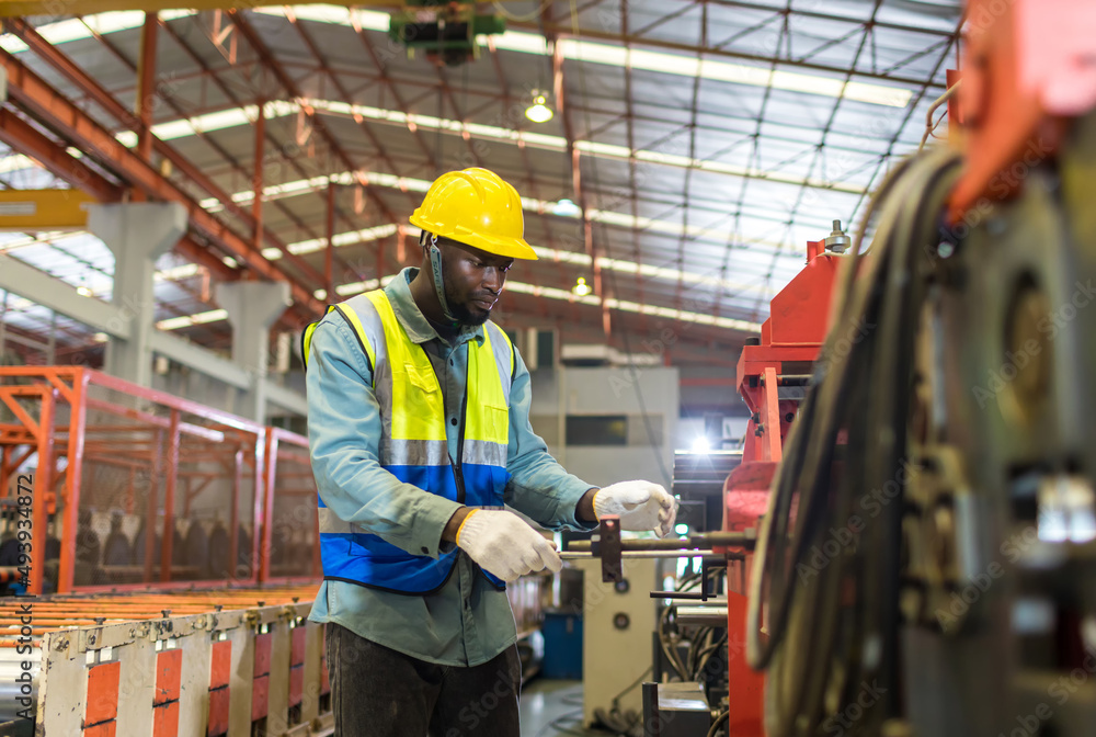 Foreman or worker work at factory site check up machine or products in site. Engineer or Technician checking Material or Machine on Plant. Industrial and Factory. Foreman or worker work at factory site check up machine or products in site. Engineer or Technician checking Material or Machine on Plant. Industrial and Factory.