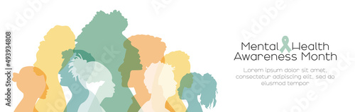 Mental Health Awareness Month banner. Card with place for text.