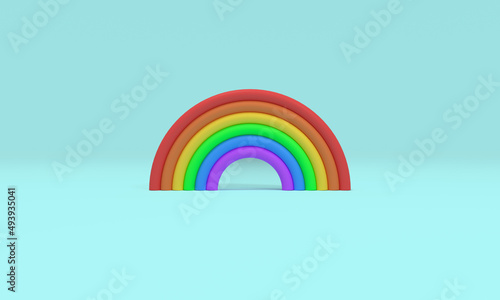 Rainbow on blue background, Diversity concept