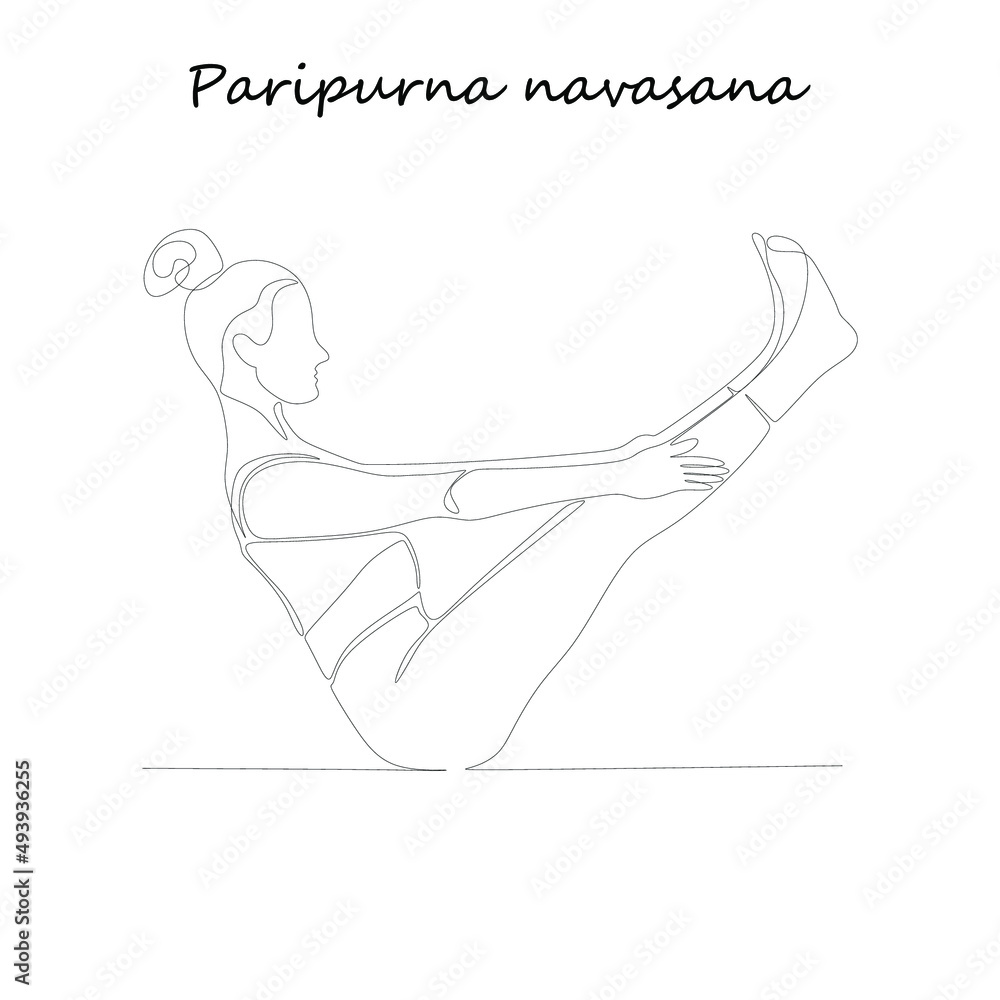 Continuous line drawing. Young woman making yoga exercise, silhouette picture. Oneline drawn black and white illustration Continuous line drawing. Young woman making yoga exercise, silhouette picture. Oneline drawn black and white illustration
