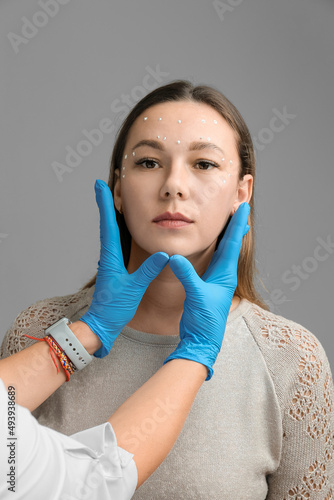 Botox injections in the face with pre-marking