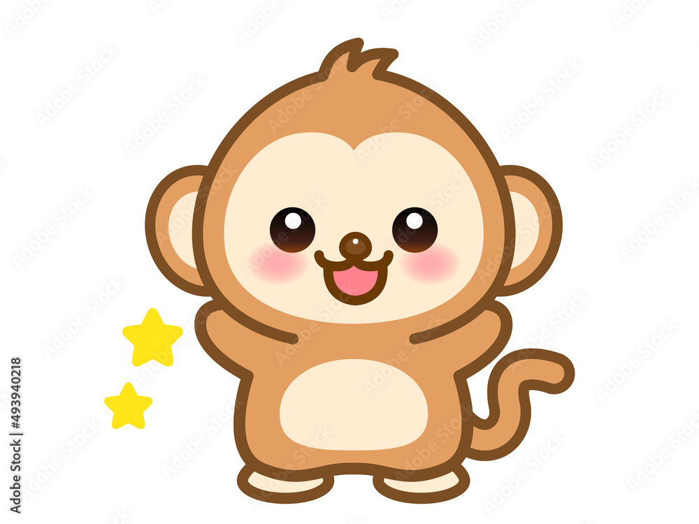 元気なサルのイラスト素材_ベクター 元気なサルのイラスト素材_ベクター
