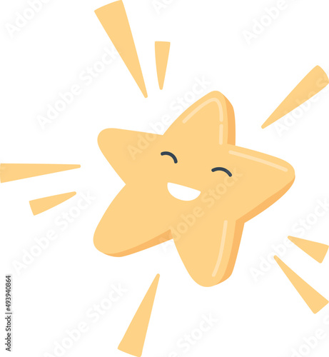 Happy Funny Star Childish Cartoon Illustration