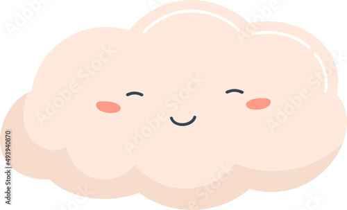 Cute Smiling Cloud Childish Cartoon Illustration