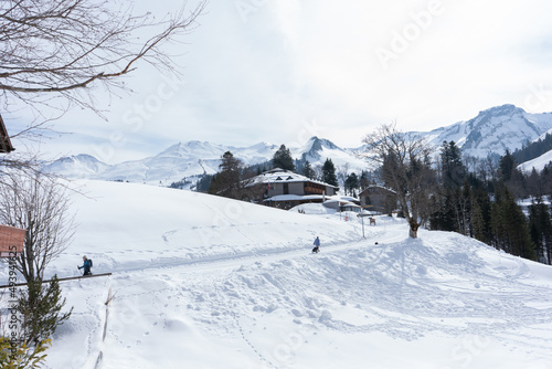 The village of Stoos is set in a delightful alpine landscape at the foot of the Fronalpstock mountain, on a sunny alpine plateau of the same name at about 1300 m. Stoos is reached by the steepest way.