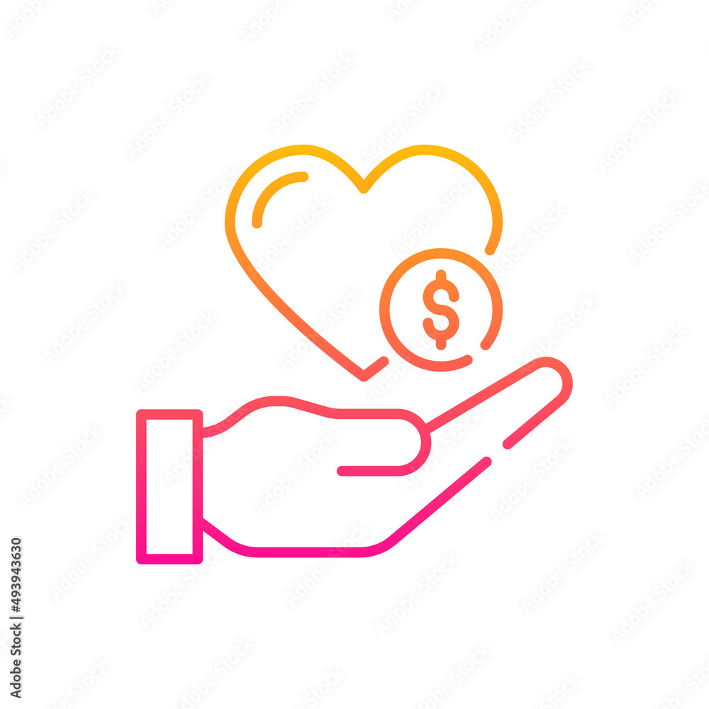 Philanthropy Vector Gradient Icon design illustration. EPS 10 File on White background Philanthropy Vector Gradient Icon design illustration. EPS 10 File on White background