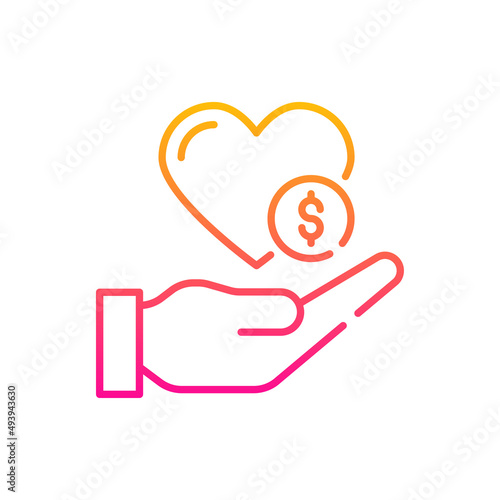 Philanthropy Vector Gradient Icon design illustration. EPS 10 File on White background