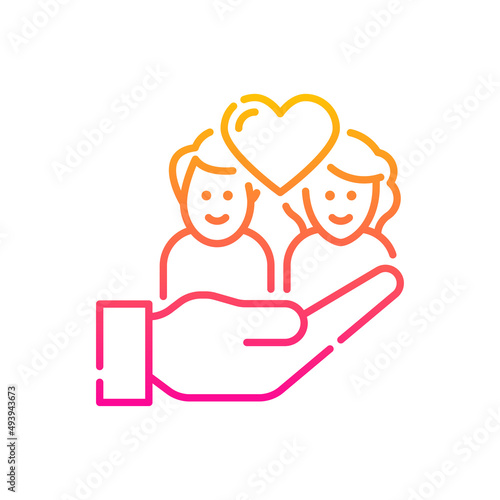 Foster Care Vector Gradient Icon design illustration. EPS 10 File on White background