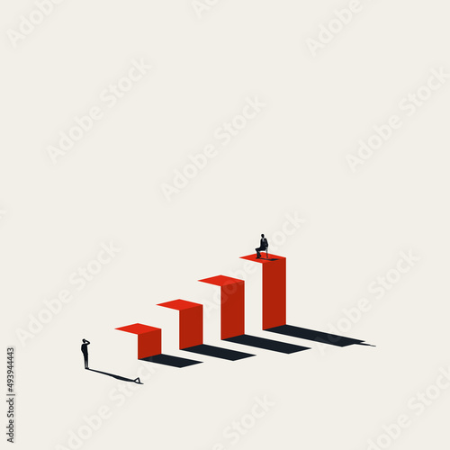 Business competition and challenge vector concept. Symbol of ambition, motivation, aspiration. Minimal illustration