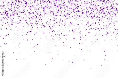 Purple glitter confetti on white background. Vector