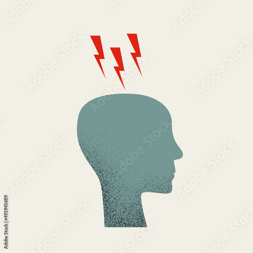 Brainstorming vector concept. Symbol of creative process, creativity, strategy and innovation. Minimal illustration.