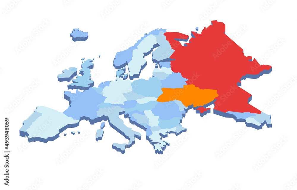 Obraz premium Mappa dell'Europa 3d