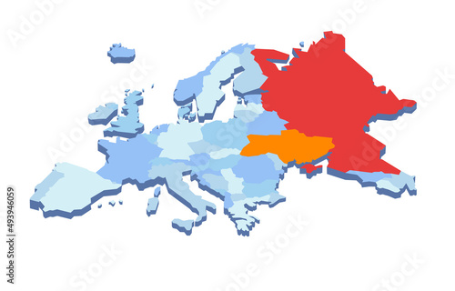 Mappa dell'Europa 3d