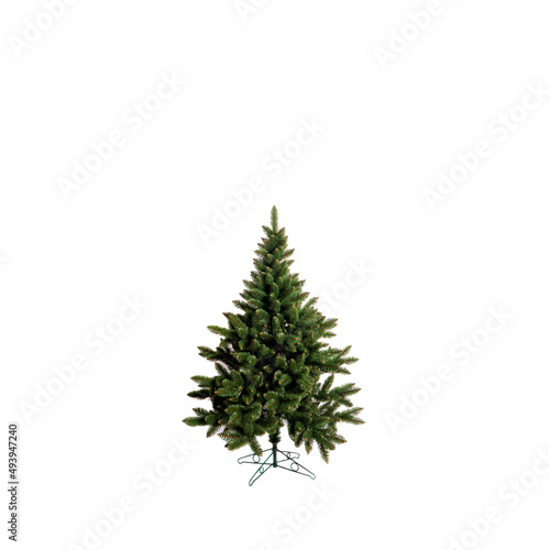 Unadorned Christmas tree, pine isolated on white © Oleksandr