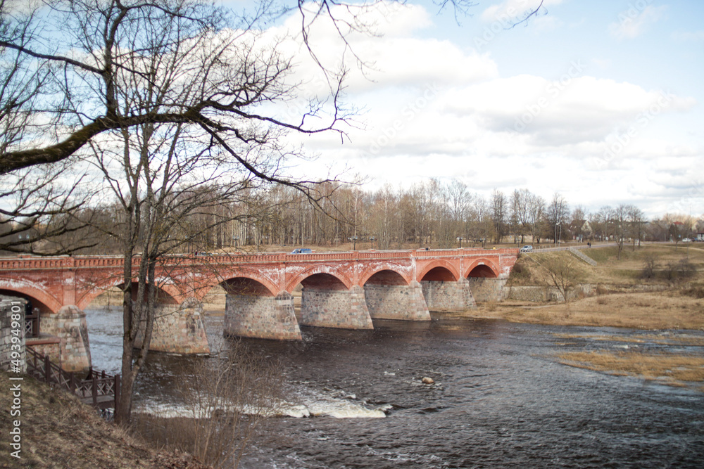 Kuldiga (Latvia) old bridge on river Venta