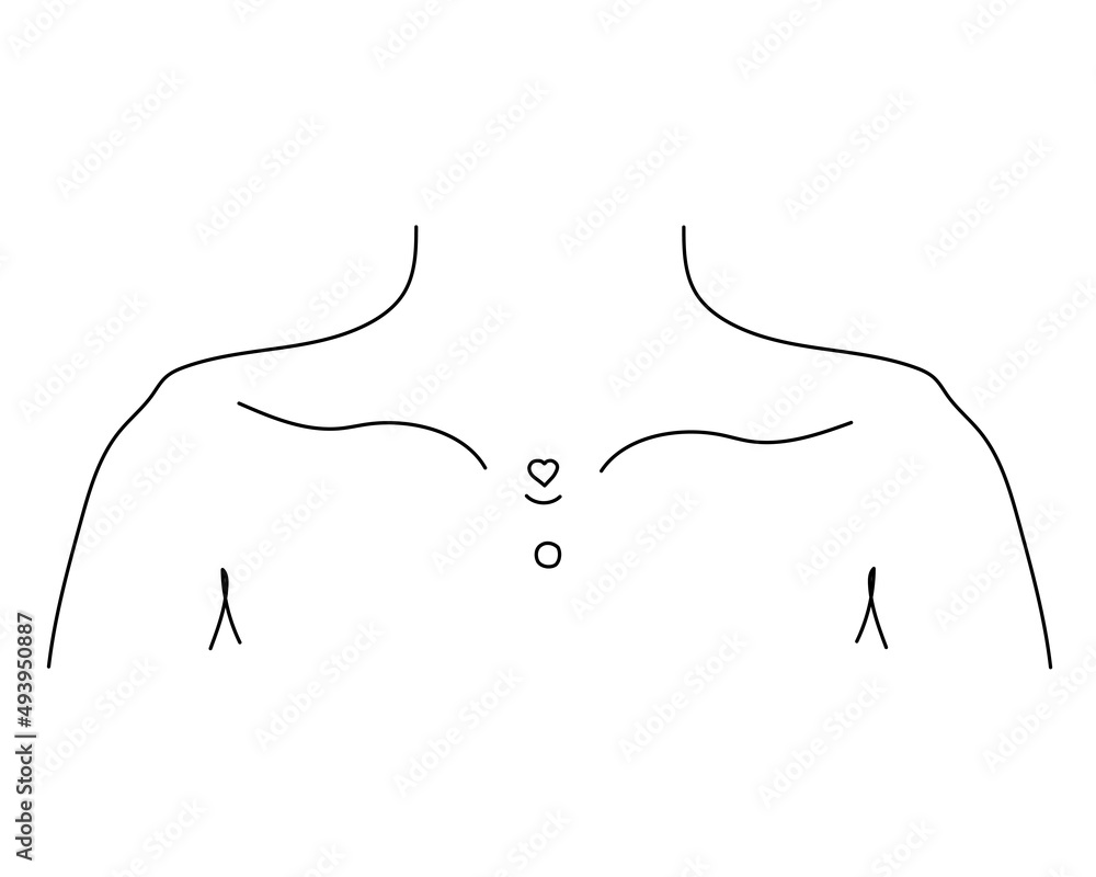 Black line Piercing isolated on white background. Vector Black line Piercing isolated on white background. Vector