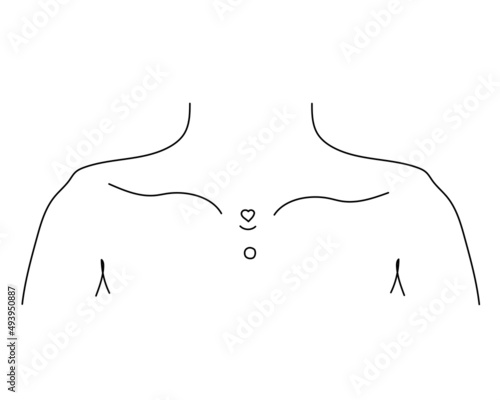 Black line Piercing isolated on white background. Vector