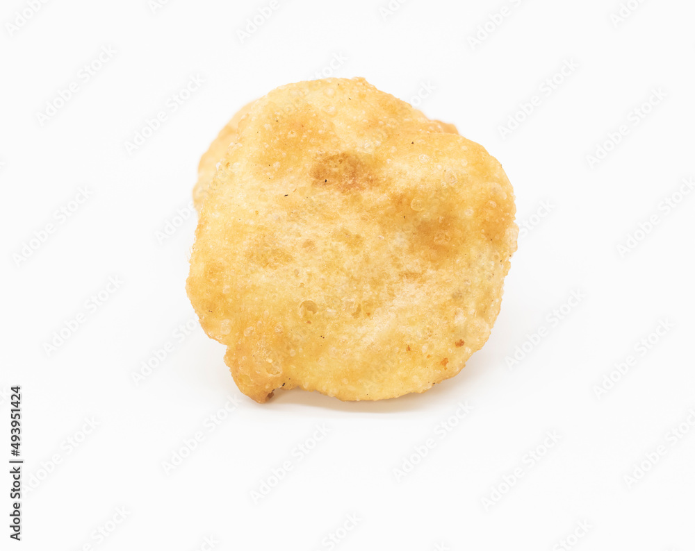 Masala Aloo Sabzi with fried puri or Poori or luchi isolate on white background Masala Aloo Sabzi with fried puri or Poori or luchi isolate on white background