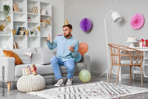 Happy man celebrating Birth...