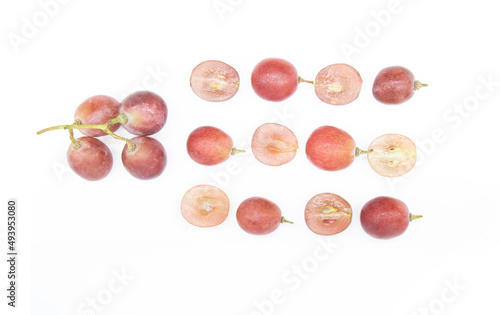 Grape designed isolated on white.top view