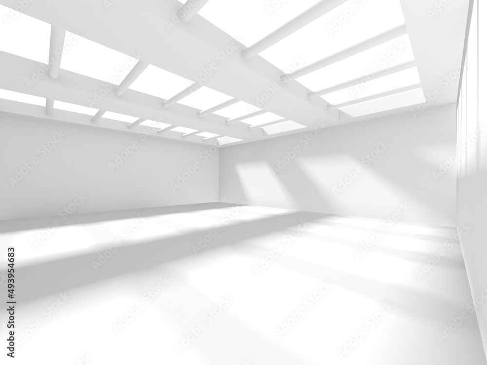 Obraz premium Illuminated corridor interior design. Empty Room Interior Background