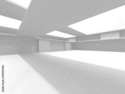 Wallpaper Mural Illuminated corridor interior design. Empty Room Interior Background Torontodigital.ca