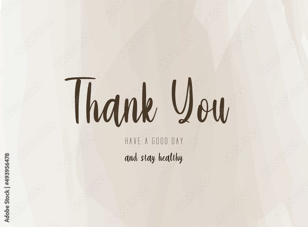 thank you card with brown watercolor background Stock Vector | Adobe Stock