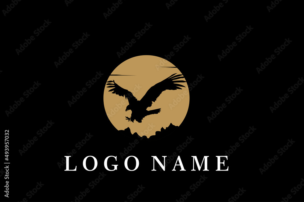 Eagle logo - vector illustration, emblem design on dark background