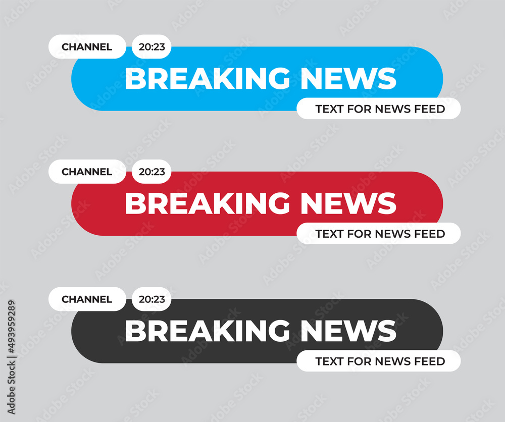 Set of modern vector lower third screen for headers, for name, channel, title plate. Set of modern vector lower third screen for headers, for name, channel, title plate.