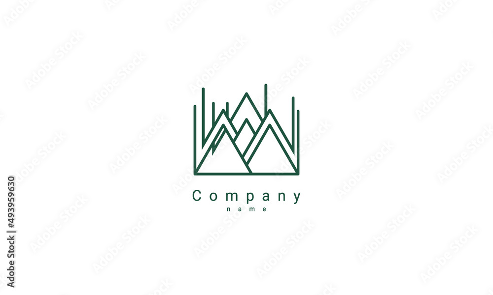 tree logo on mountain template tree logo on mountain template