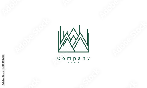 Free Download tree logo on mountain template - GFXLoad