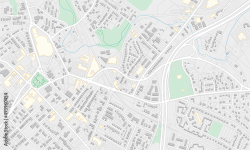 City map background with building box and road line