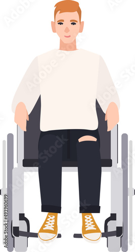 Young Man with Disability in Wheelchair Illustration